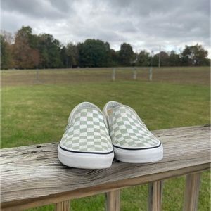 Light green slip-on Vans